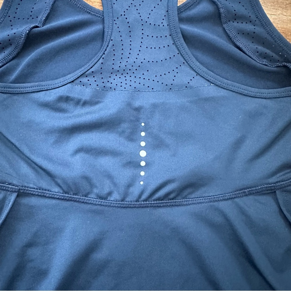 FILA SPORT Navy Blue Laser Cut Racerback Active Tank Top - XS - Picture 6 of 8